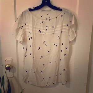 Cynthia Vincent bird print silk top